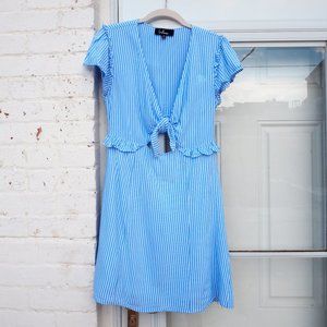 Seaport Blue and White Striped Tie-Front Dress